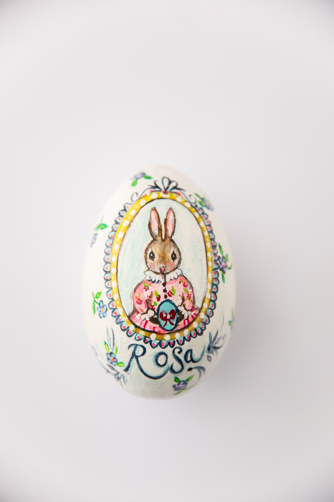 Boy or Girl Bunny ~ Personalised Heirloom Hand Painted Wooden Egg