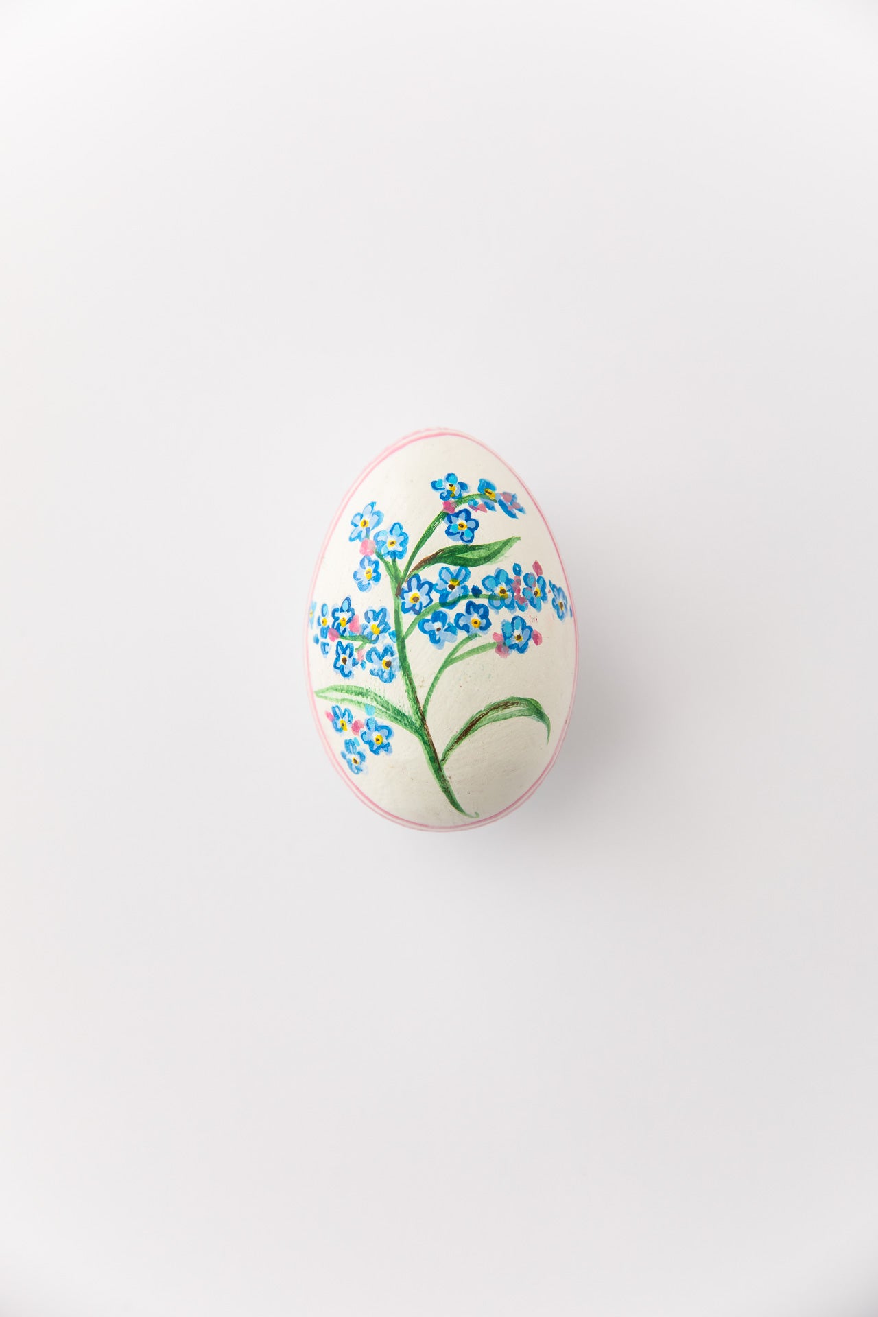 Trio of Small Hand Painted Wooden Eggs