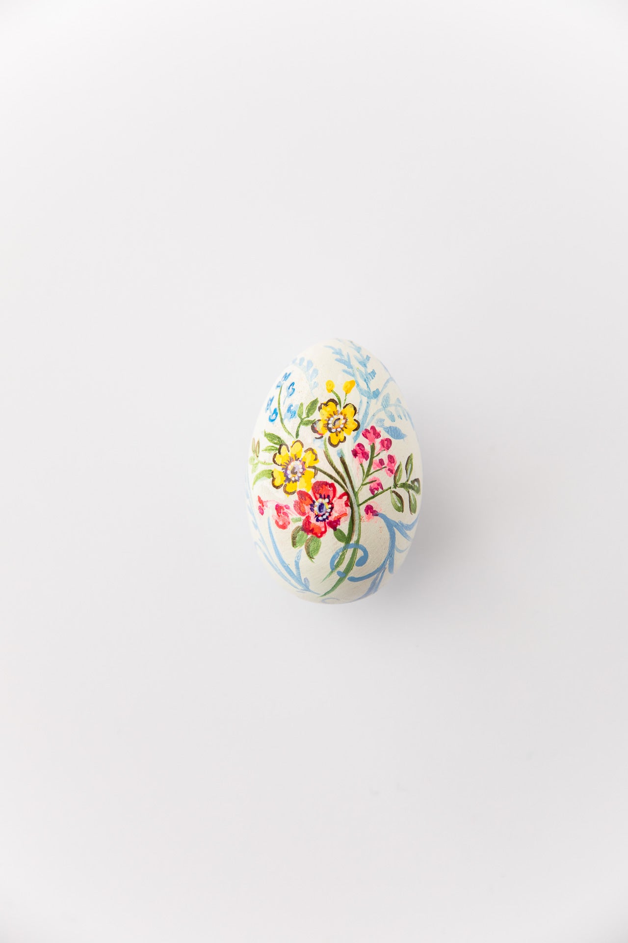 Trio of Small Hand Painted Wooden Eggs