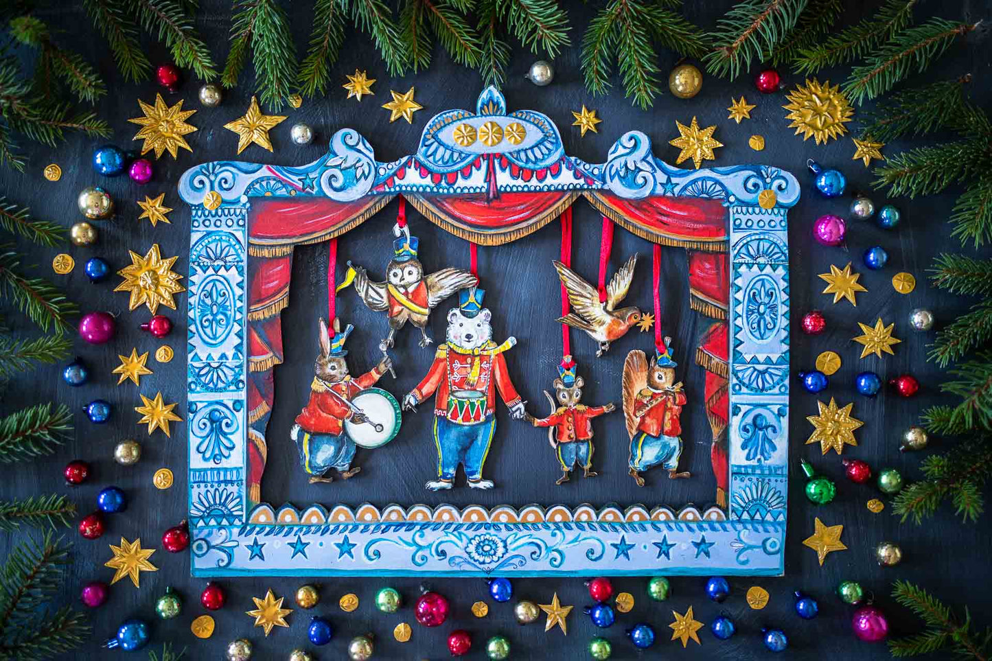 The Christmas Band ~ Polar Bear ~ Hanging Wooden Decoration