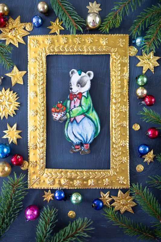 Mr Badger ~ Hanging Wooden Decoration