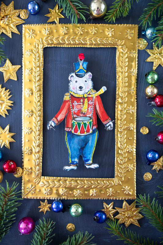 The Christmas Band ~ Polar Bear ~ Hanging Wooden Decoration
