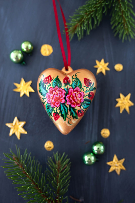 Maria ~ Hand Painted Ceramic Heart