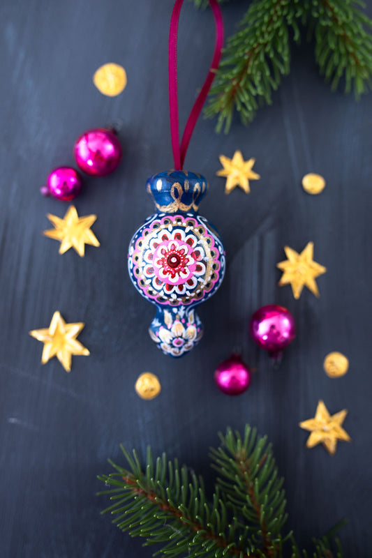 Rowen ~ Hand Painted Wooden Bauble