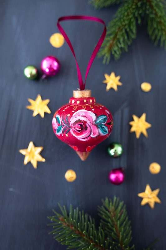 Boheme ~ Hand Painted Wooden Bauble