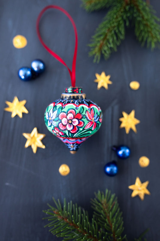 Ember ~ Hand Painted Wooden Bauble