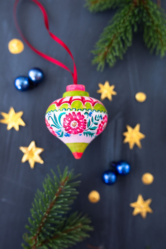 Fia ~ Hand Painted Wooden Baubles