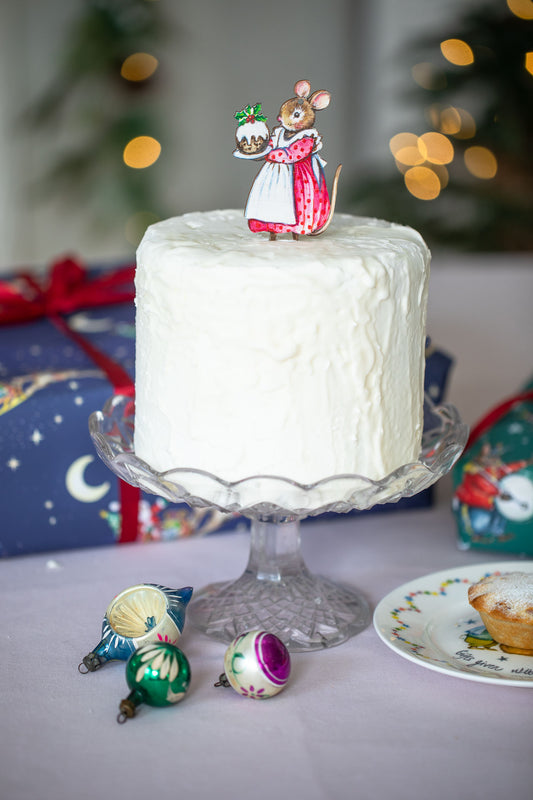 Christmas Pudding Mouse ~ Wooden Cake Topper