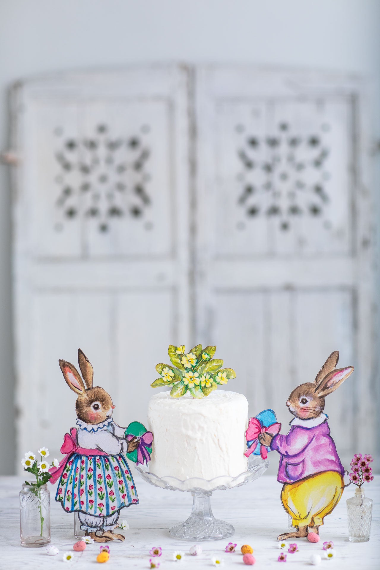 Boy Bunny With Egg ~ Large Freestanding Wooden Decoration