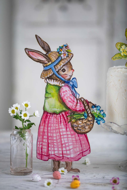 Gardening Bunny Girl ~ Large Scale Freestanding Decorative Piece