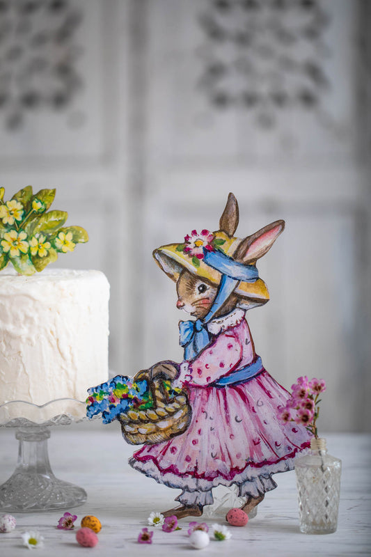 Bunny With Basket ~ Large Freestanding Decorative Bunny