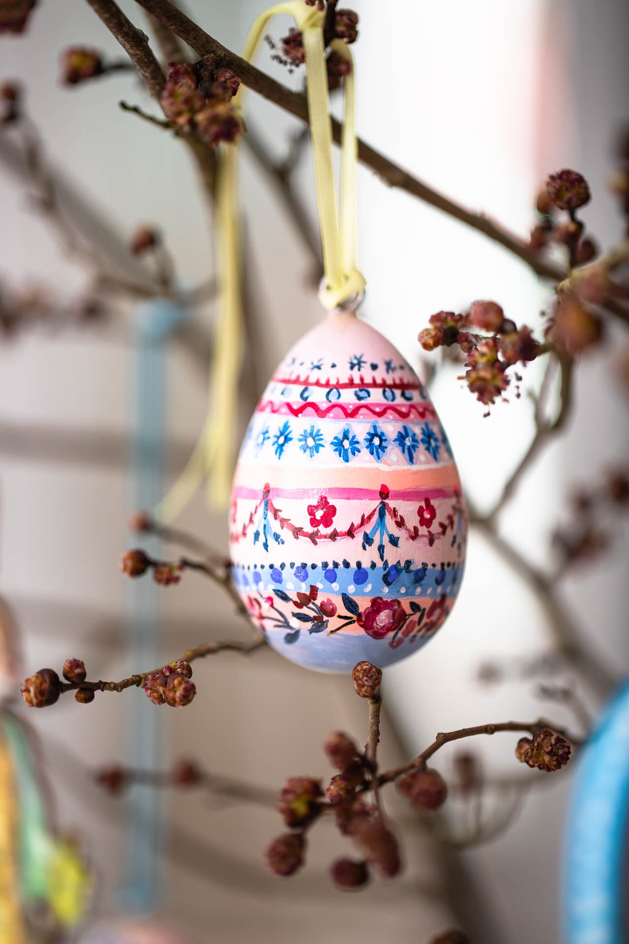 Juniper ~ Hand Painted Hanging Ceramic egg