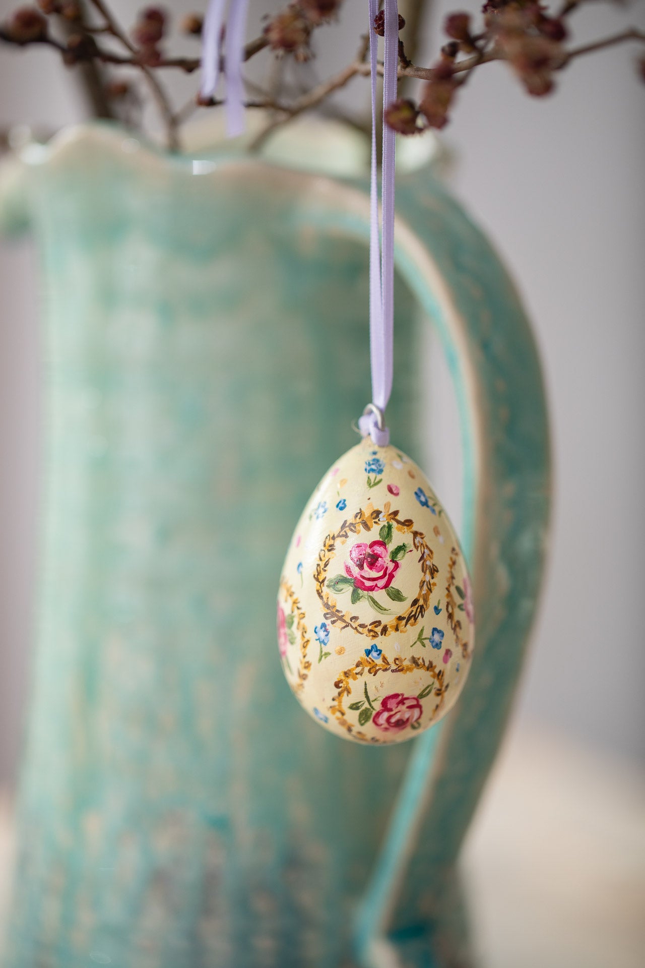 Tilly ~ Hand Painted hanging Ceramic Egg