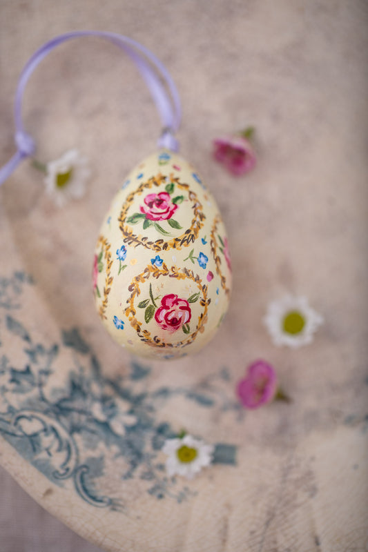 Tilly ~ Hand Painted hanging Ceramic Egg