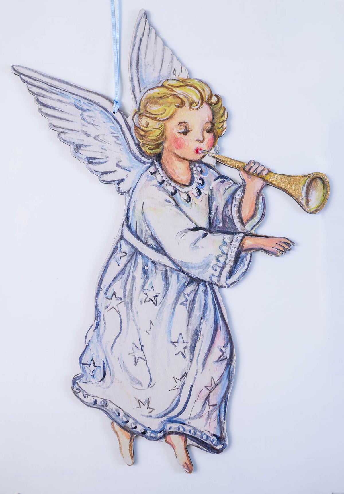 A Pair of Large Hanging Angels ~ Statement Hanging Wooden Decorations
