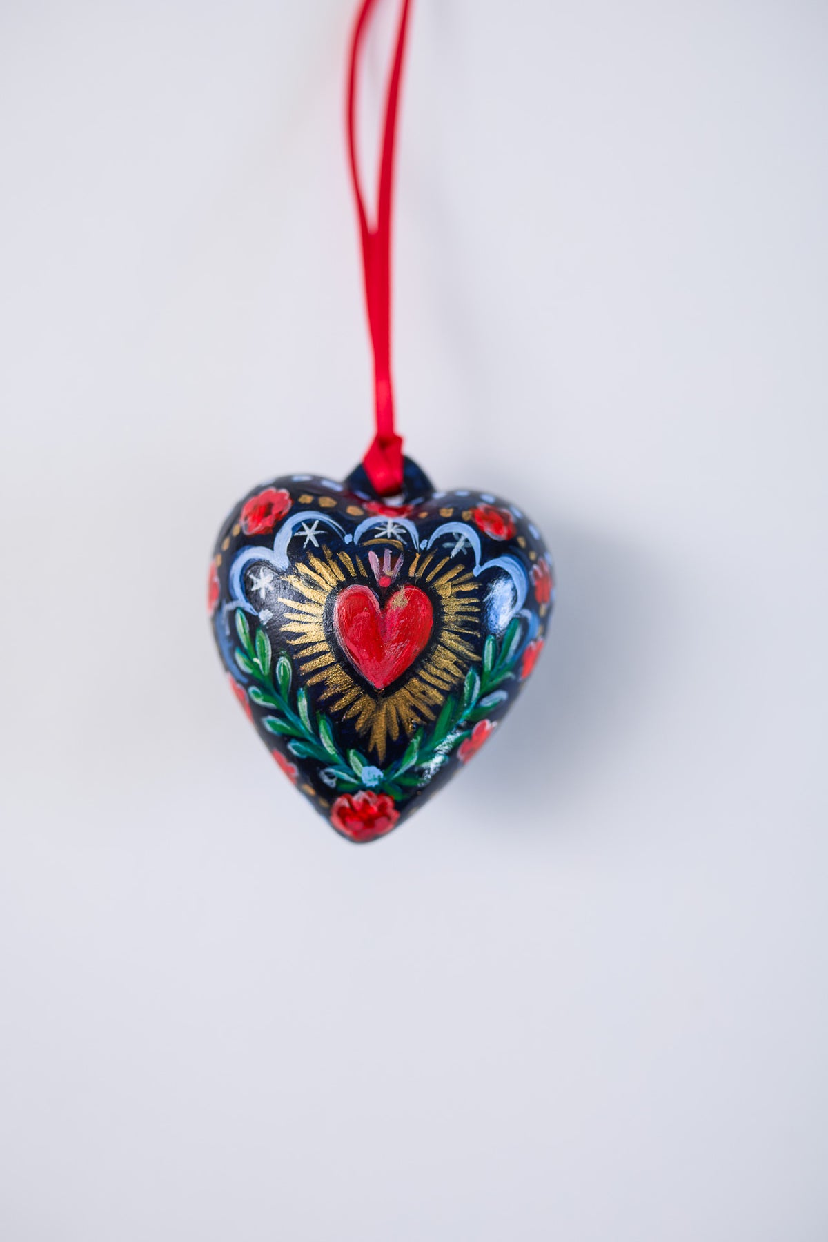 My Love ~ Hand Painted Ceramic Heart Bauble