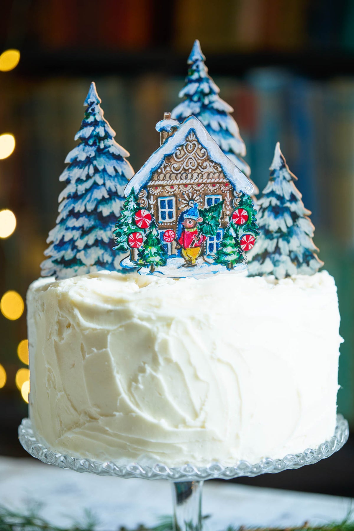 Gingerbread House with Sweets ~ Wooden Cake Topper