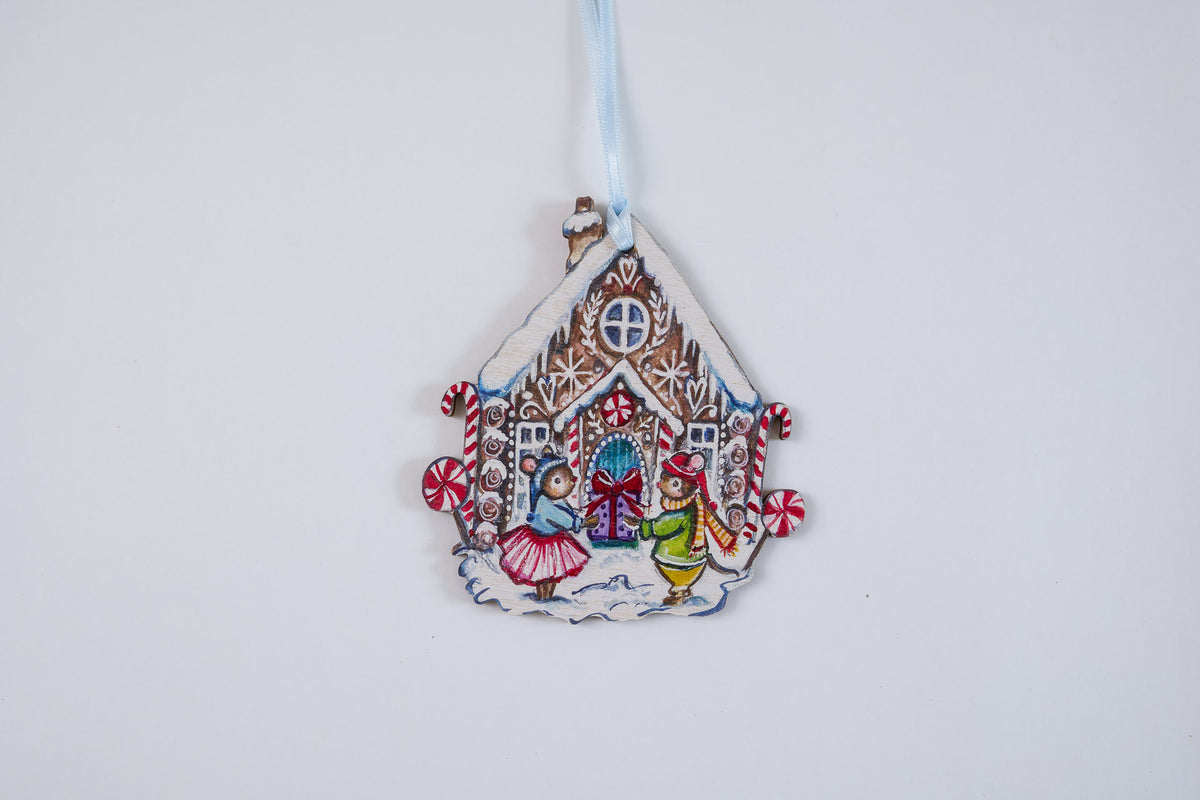 Gingerbread House ~ Fortnum & Mason X Amy Swann ~ Hanging Wooden Decoration