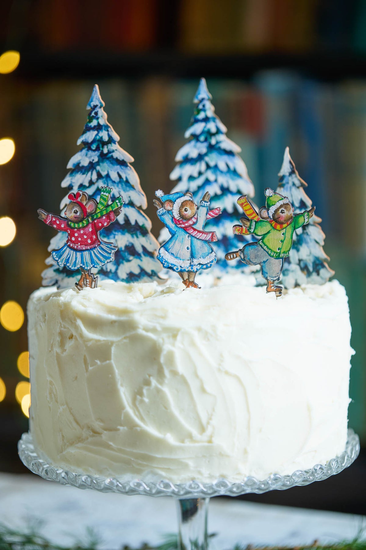 Trio Of Skating Mice ~ Wooden Cake Toppers