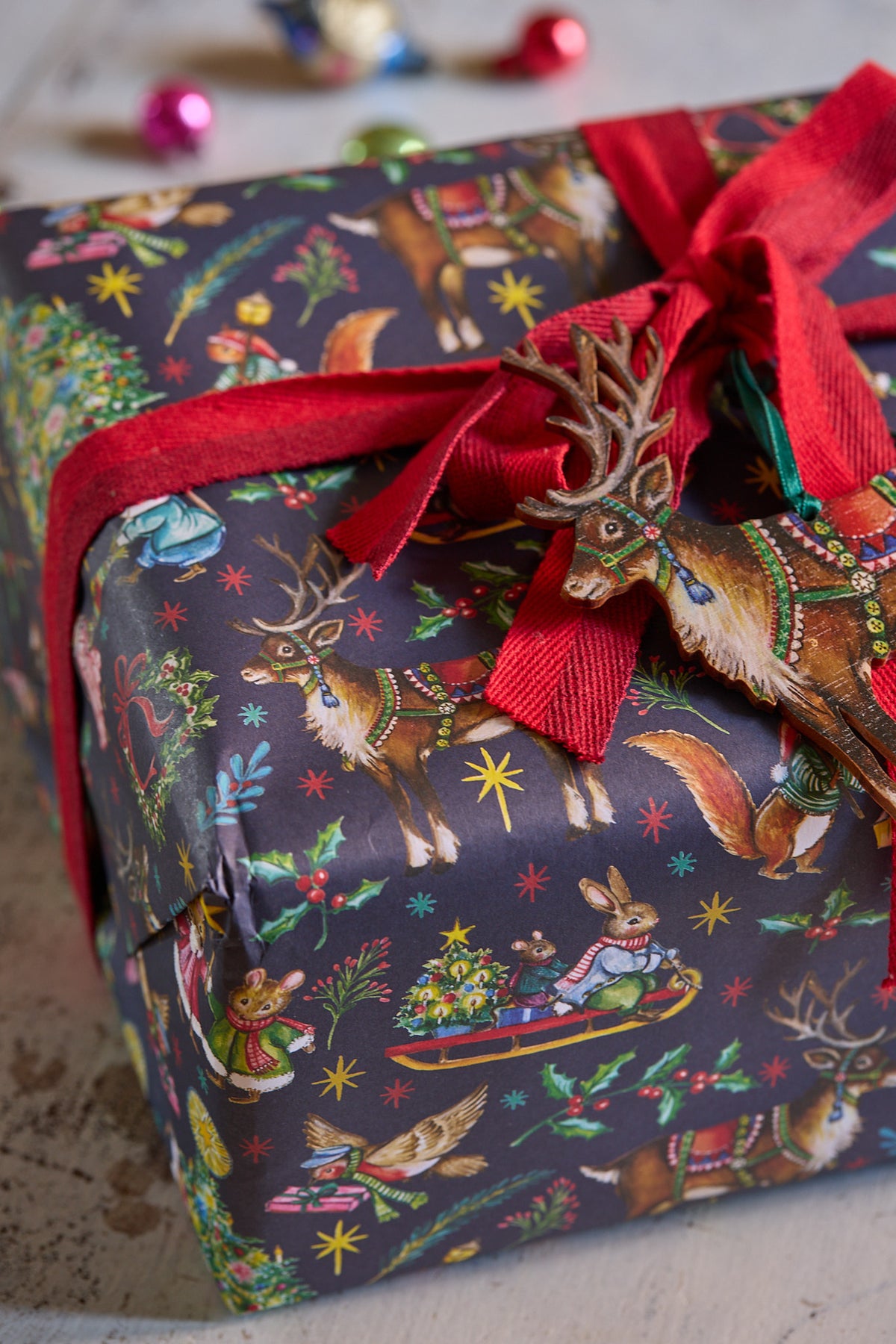Christmas Tales (Dark Navy)~ Deluxe Wrapping Paper