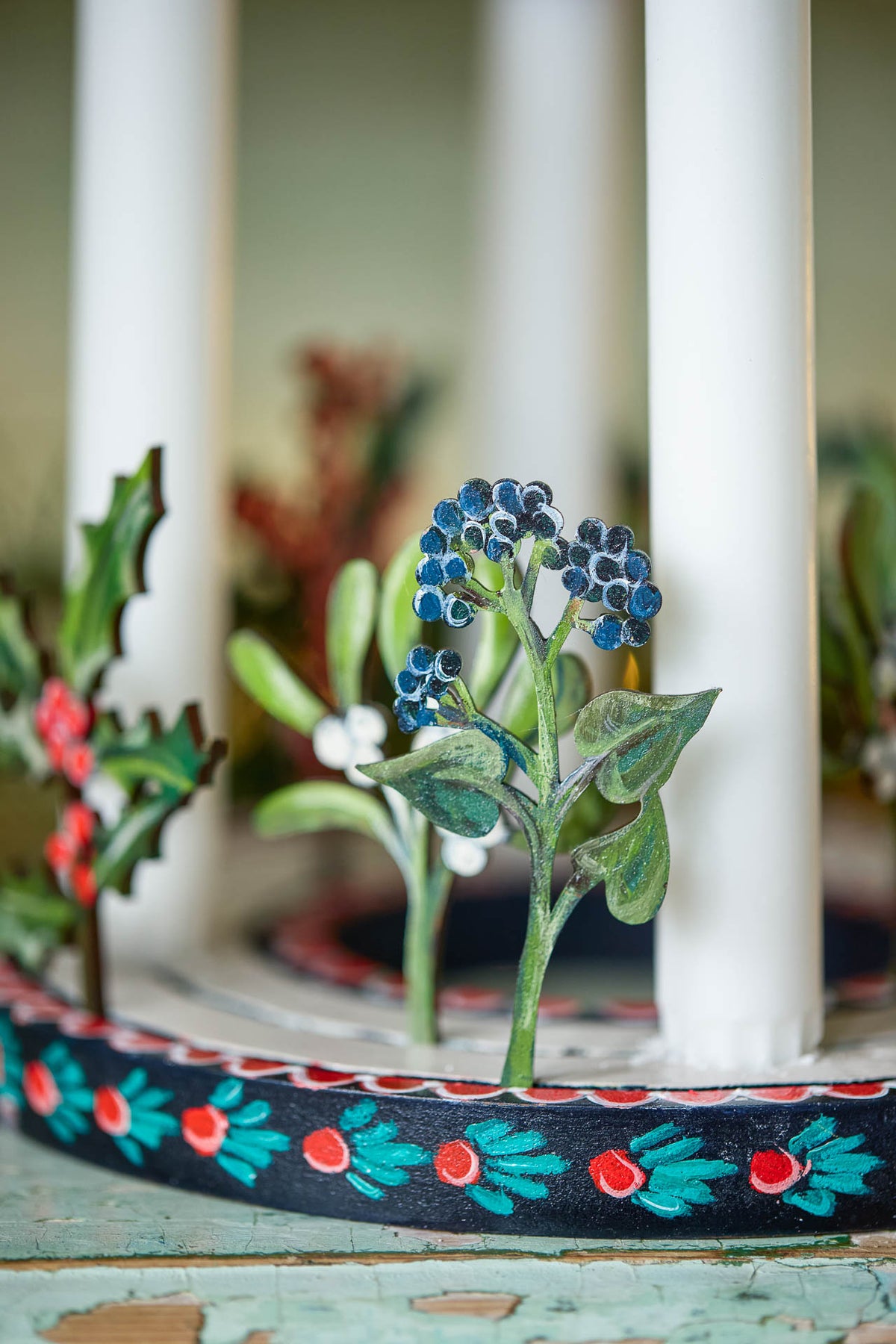 Hand Painted Wooden Winter Celebration Ring