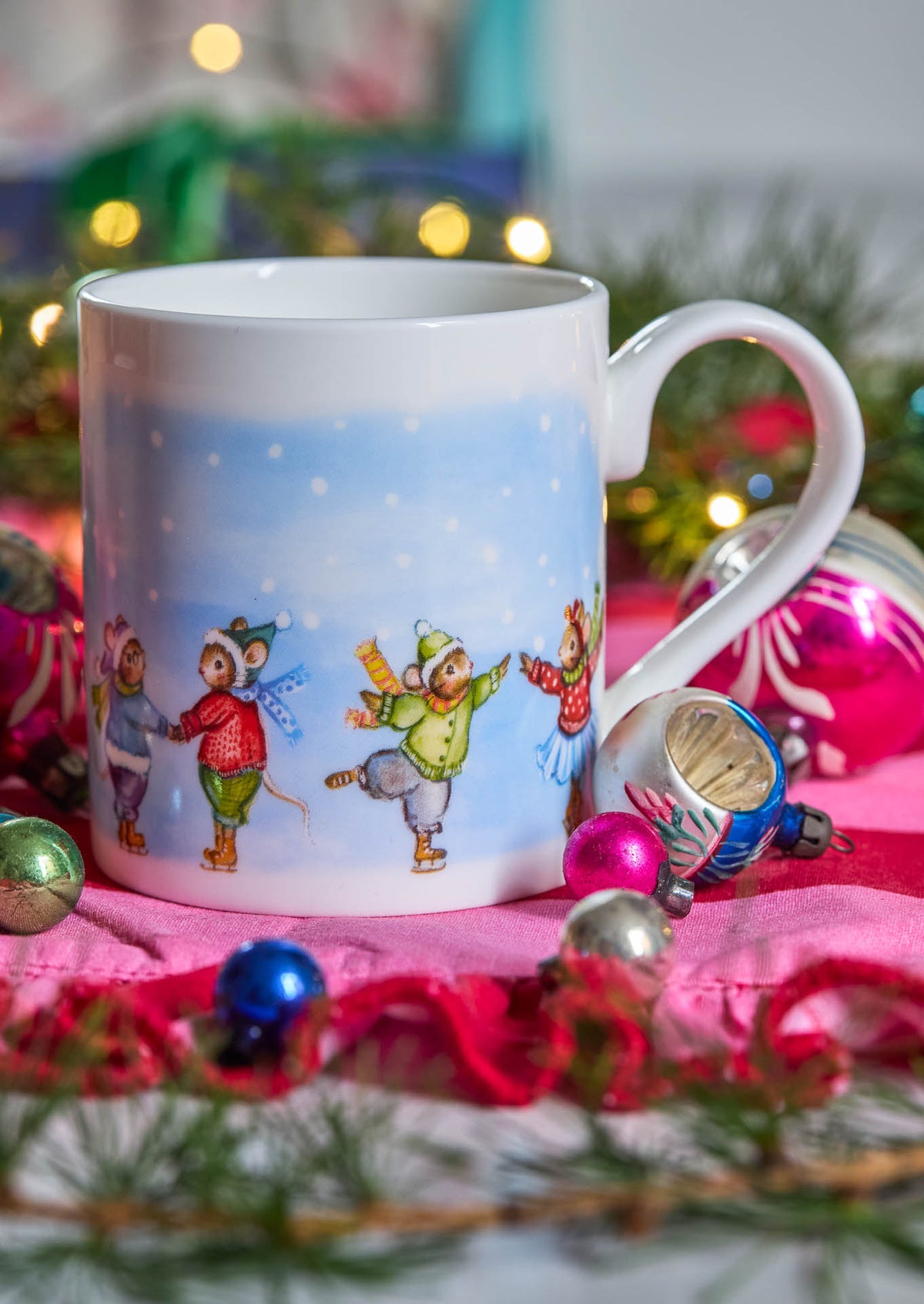 Skating Mice ~ Fine Bone China Mug
