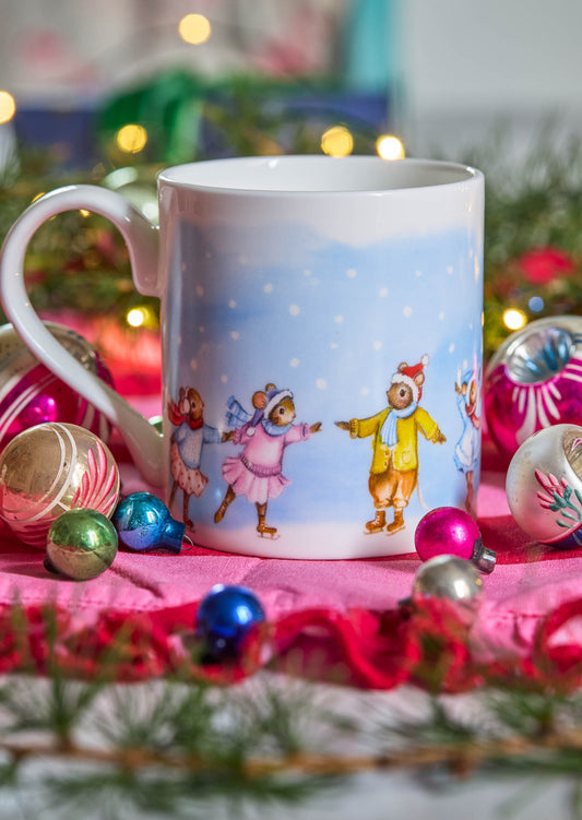 Skating Mice ~ Fine Bone China Mug