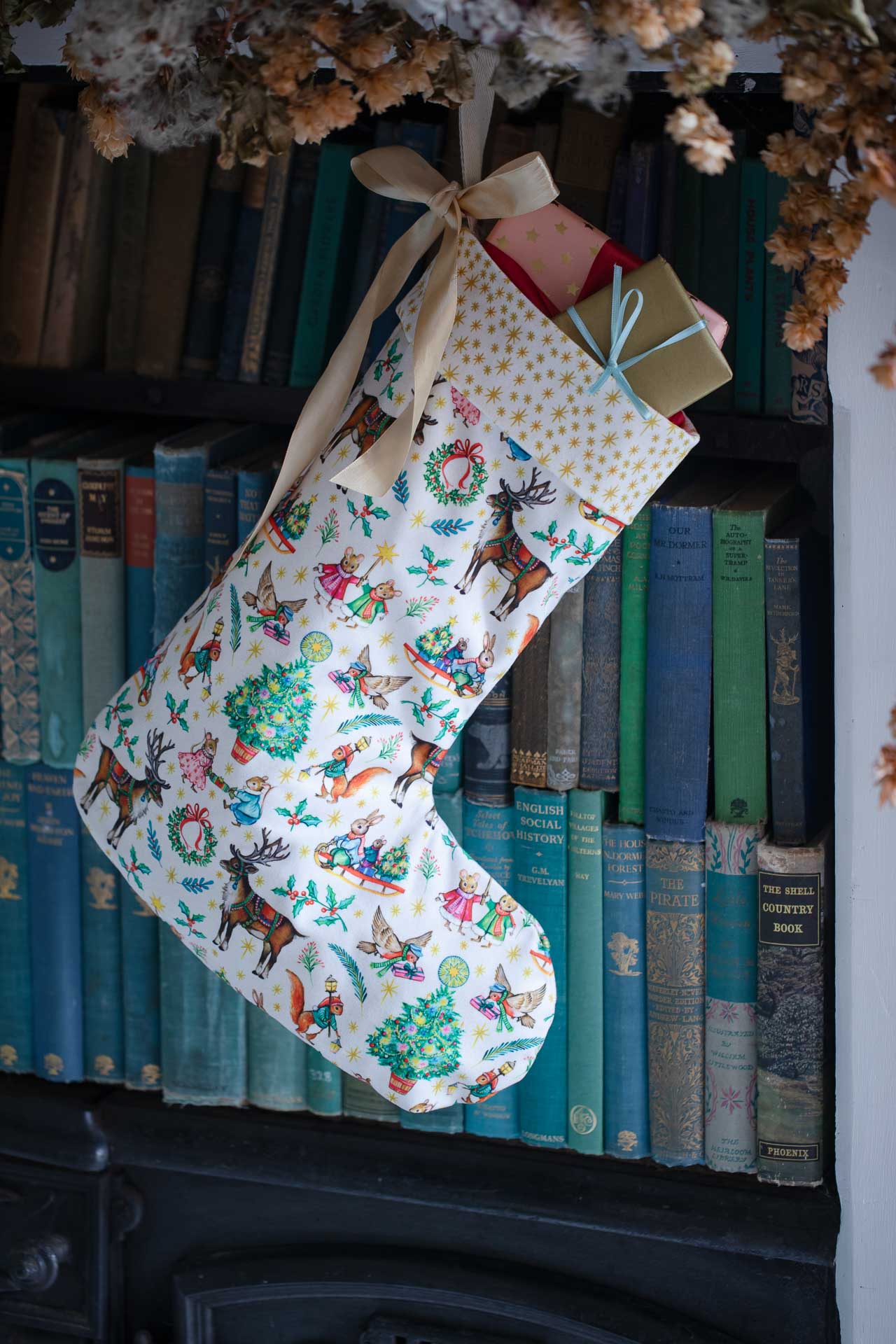 The Christmas Parade Stocking ~ Cream  ~ Limited Edition design by Amy Swann