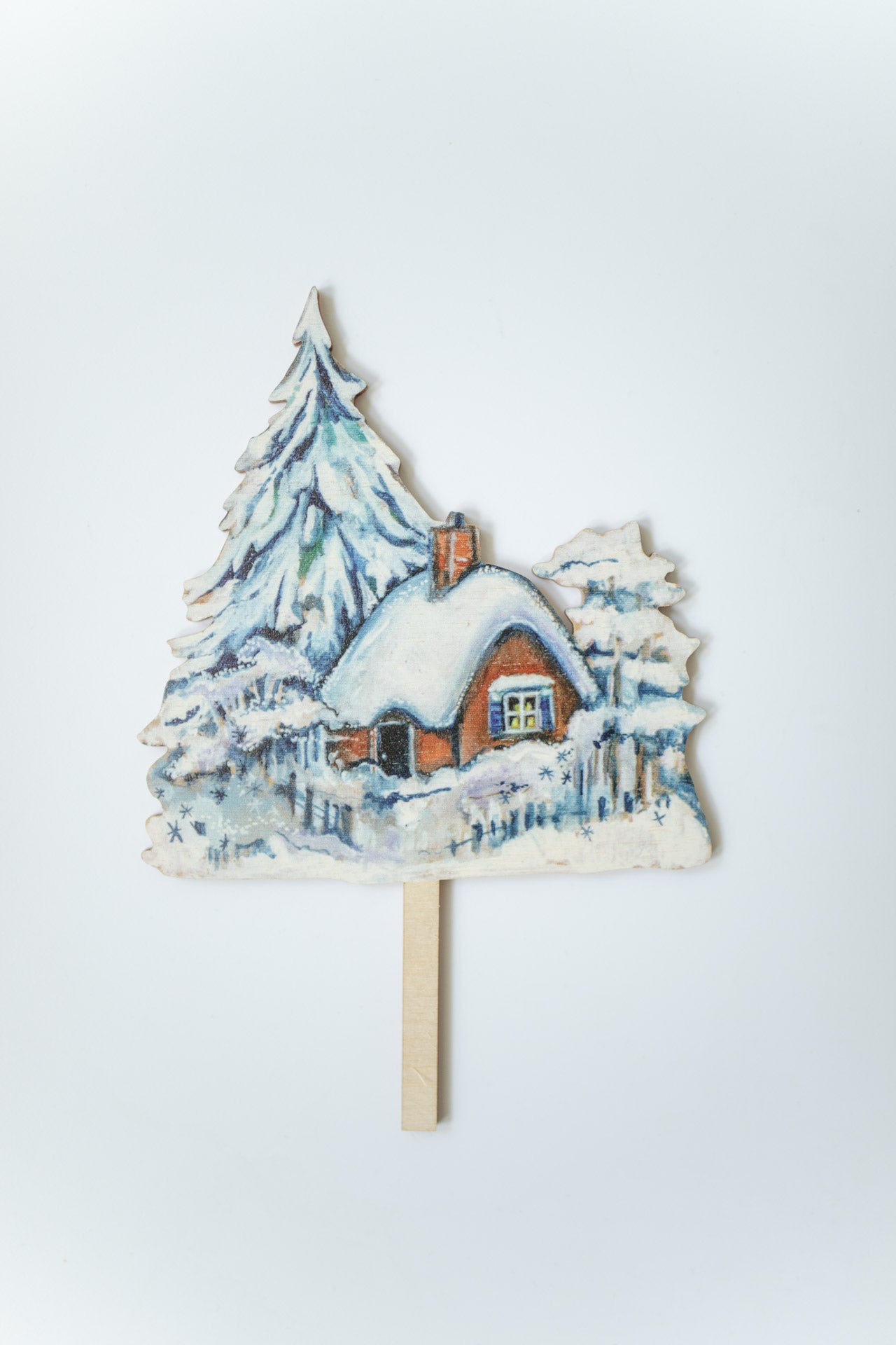 Snowflake Lodge ~ Wooden Cake Topper