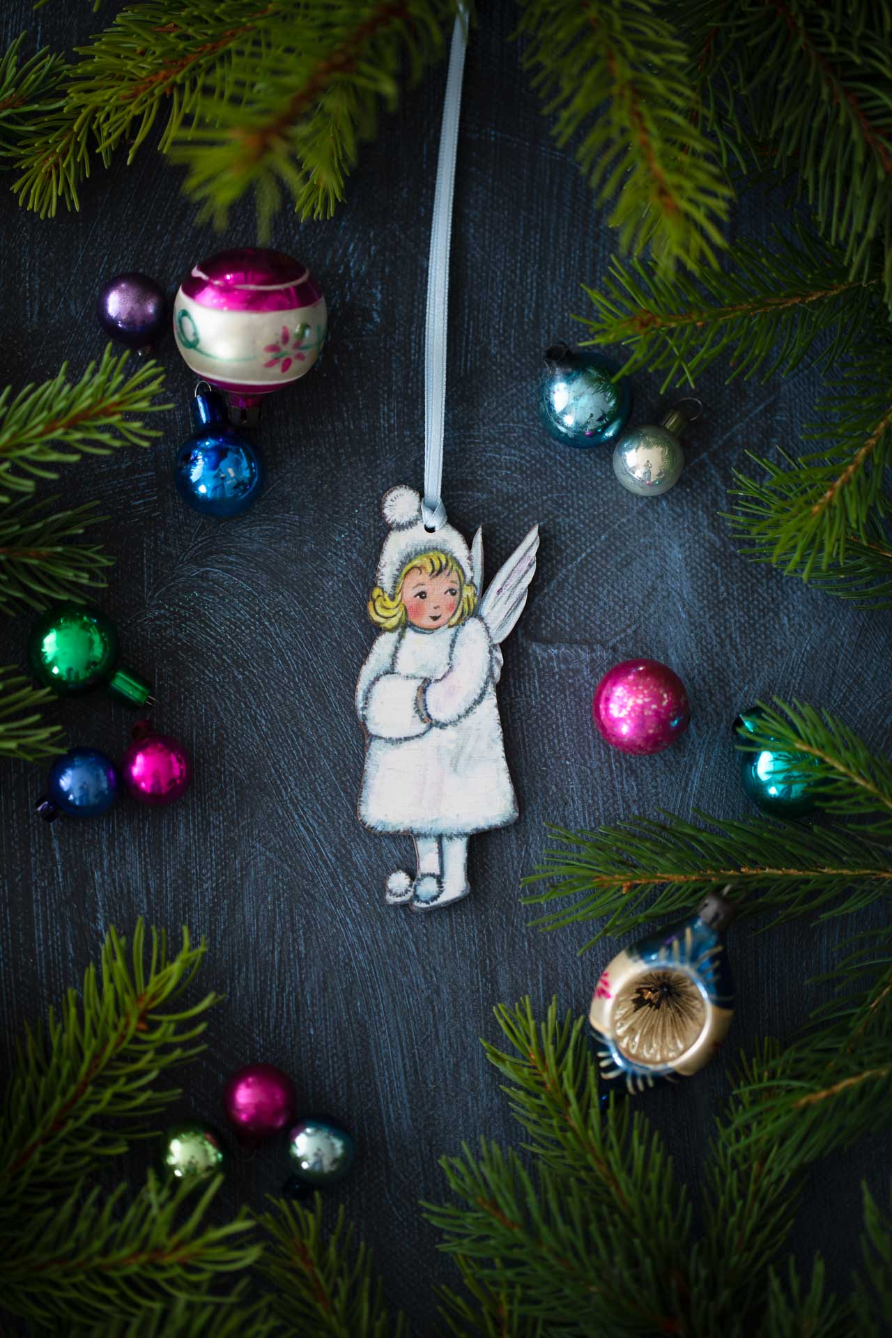 Snow Child- Hanging Wooden Decoration