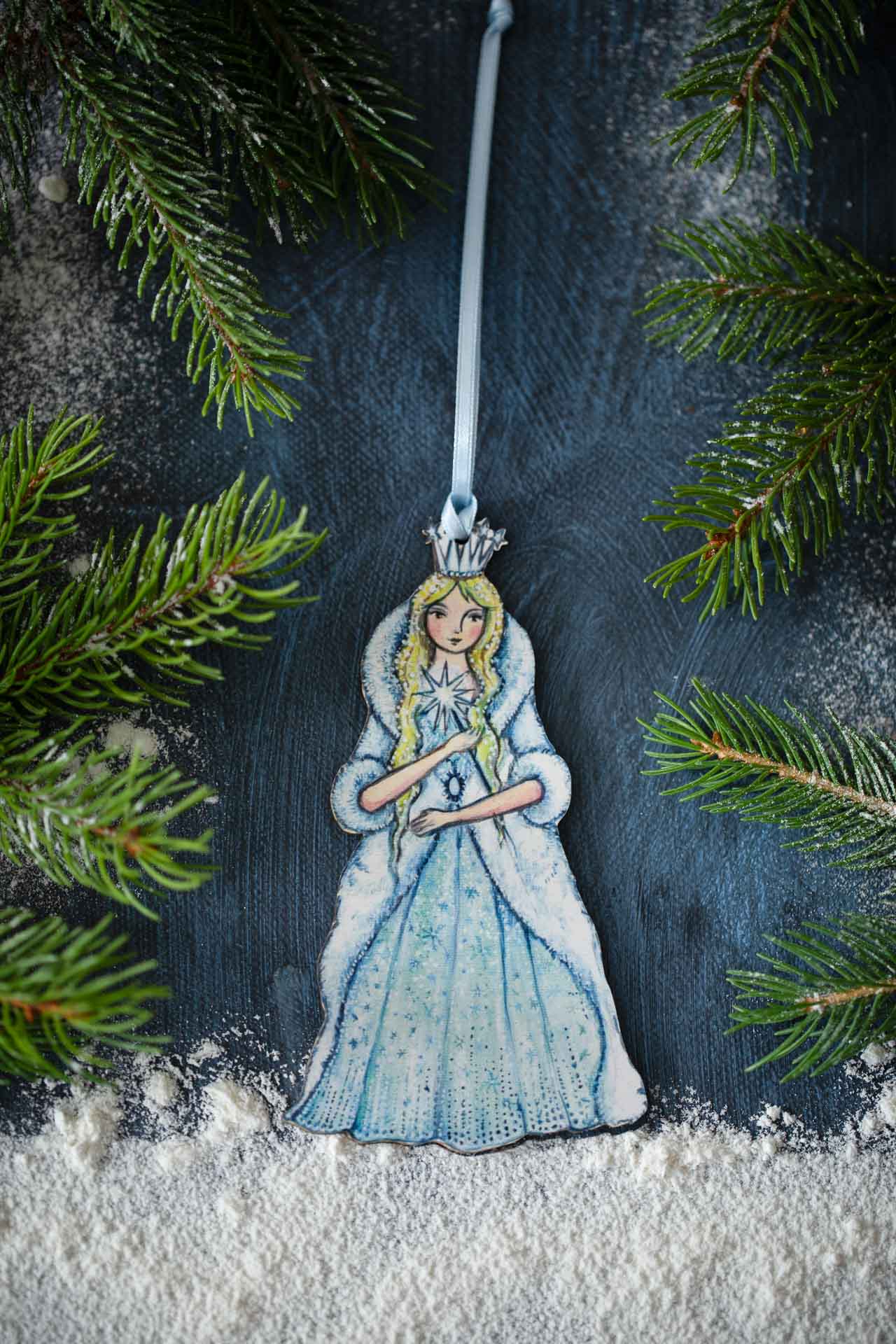 The Snow Queen- Hanging Wooden Decoration