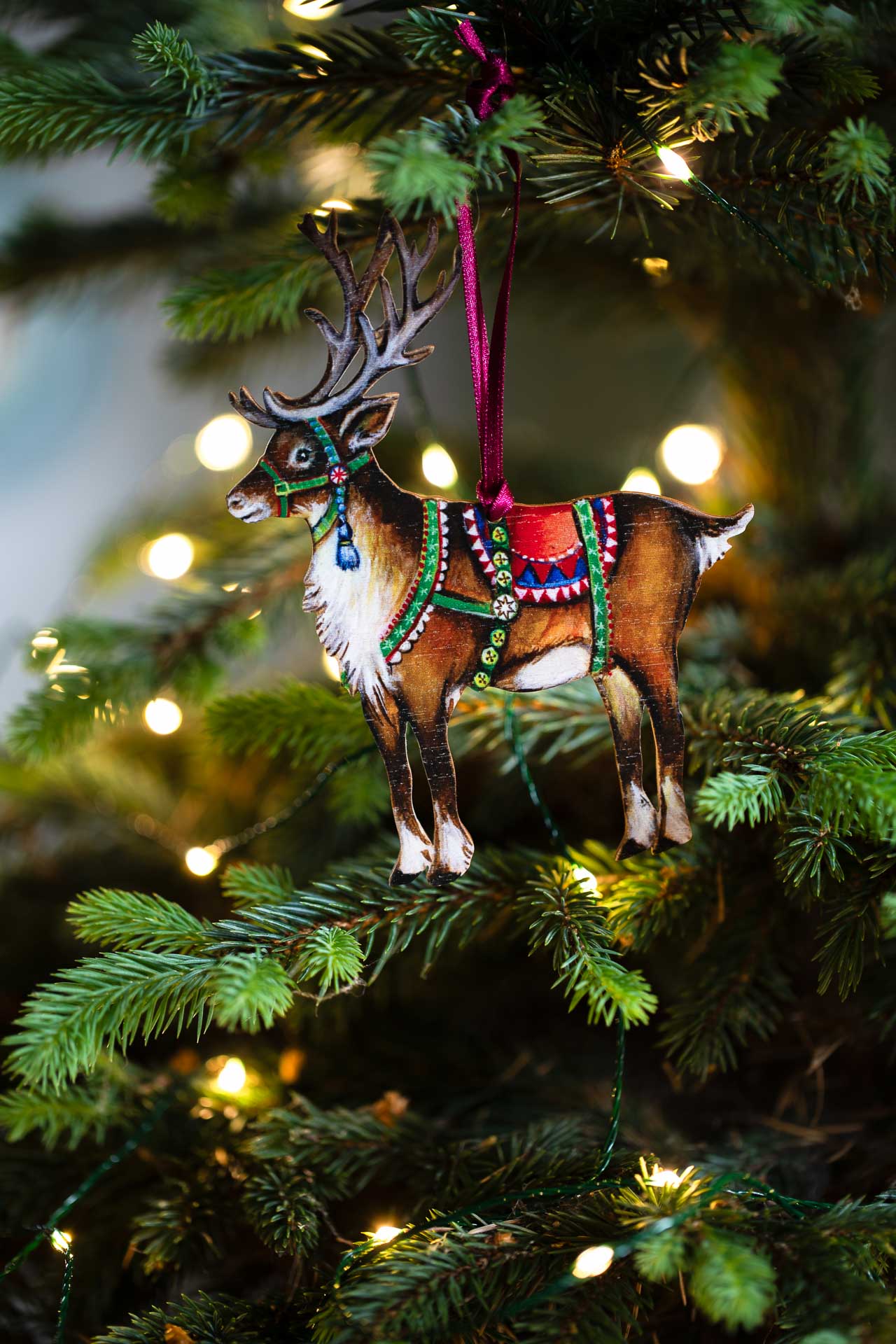 Reindeer- Hanging Wooden Decoration