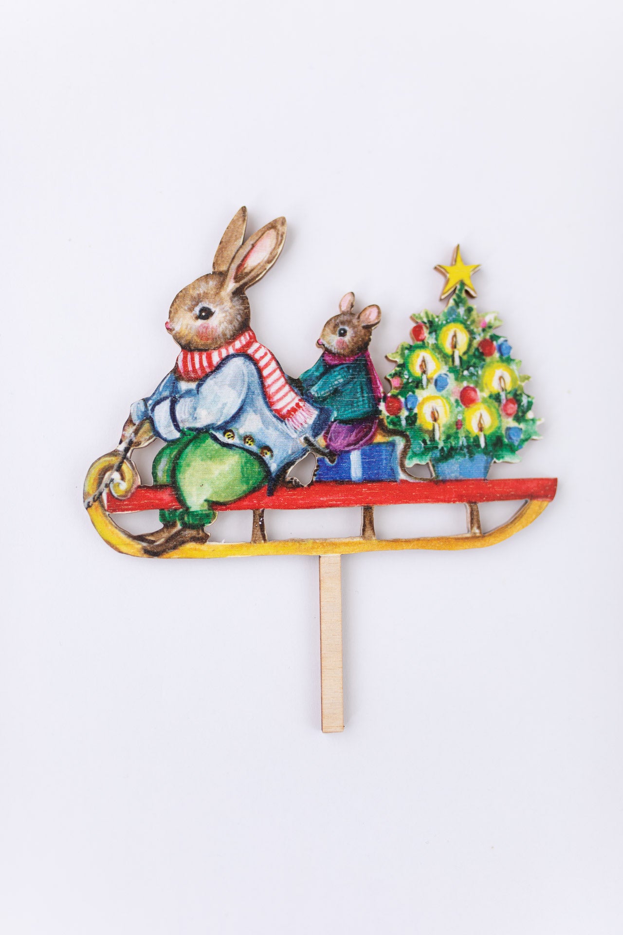 Sledge Ride ~ Wooden Cake Topper