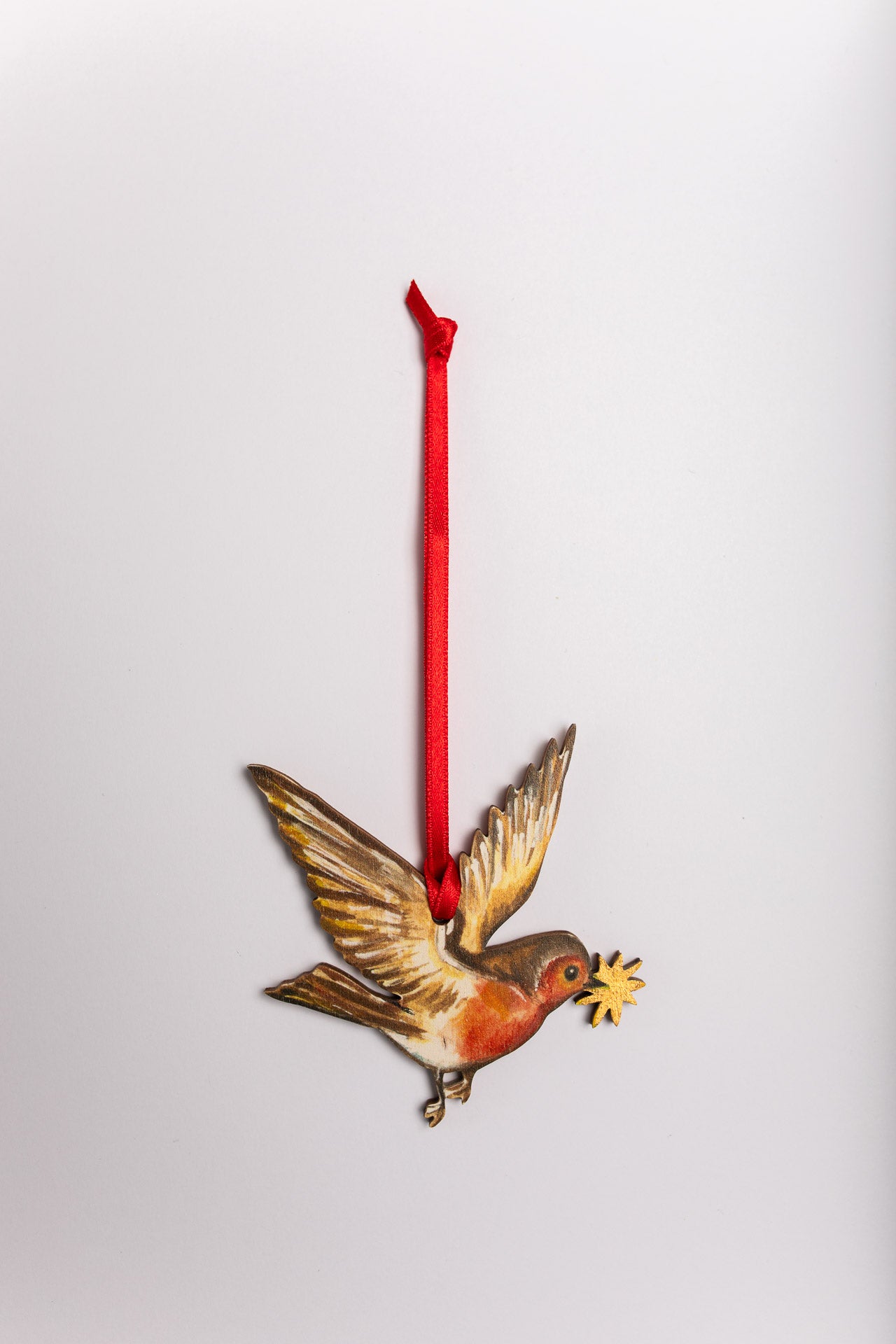 The Christmas Band ~ Robin ~ Hanging Wooden Decoration