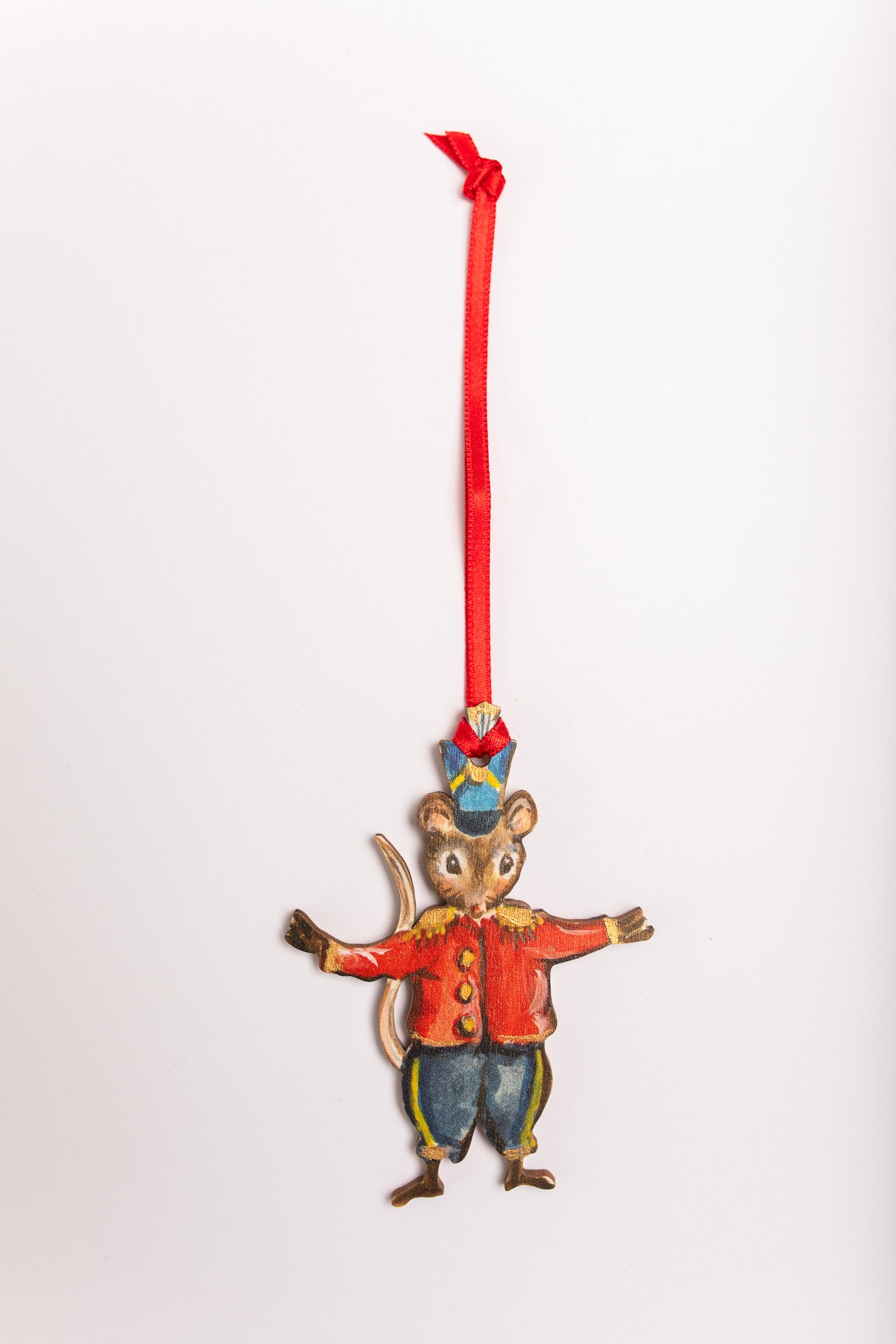 The Christmas Band ~ Mouse Conductor ~ Hanging Wooden Decoration