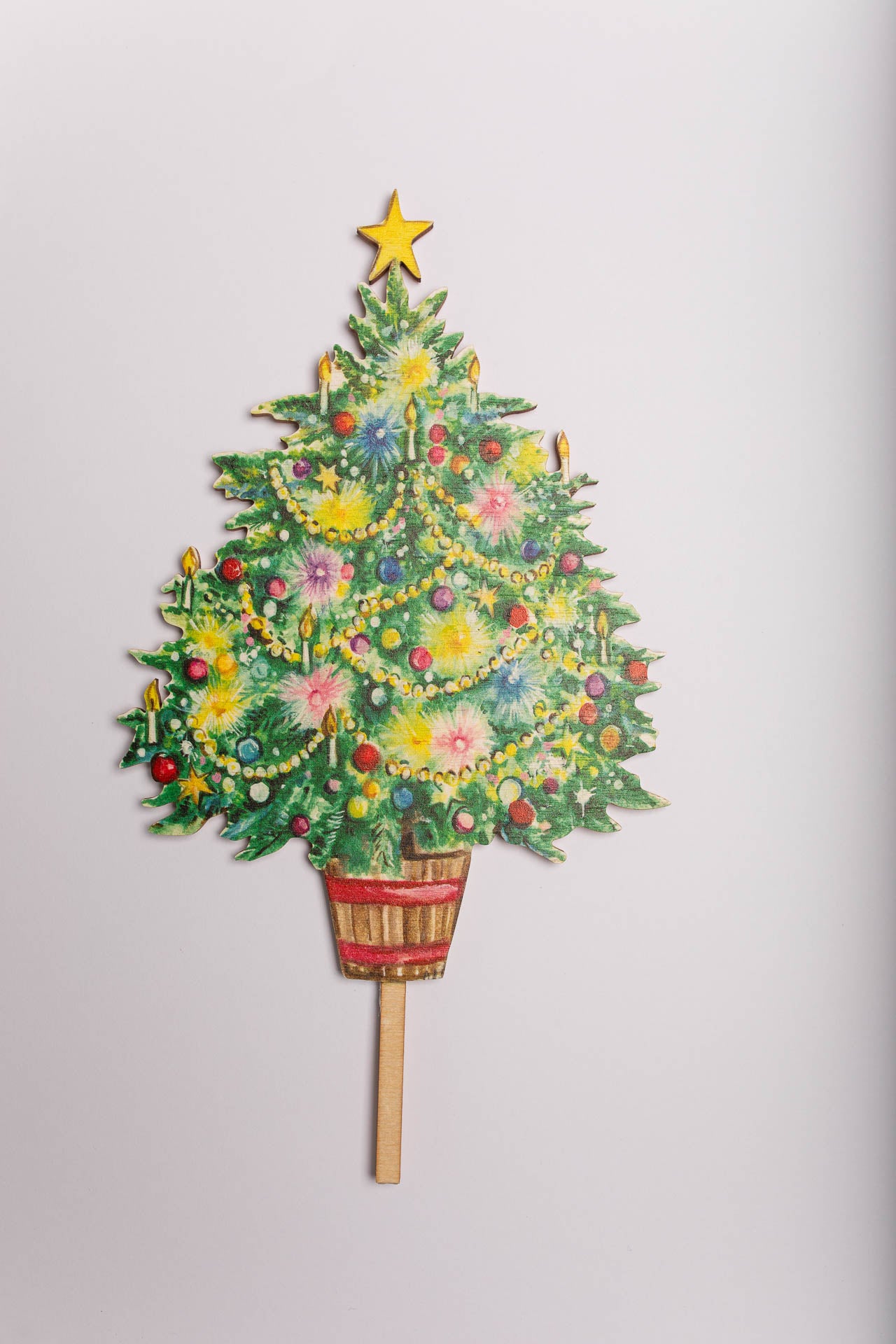 Amy Swann X Fortnum & Mason  Father Christmas and Tree ~ Wooden Cake Topper