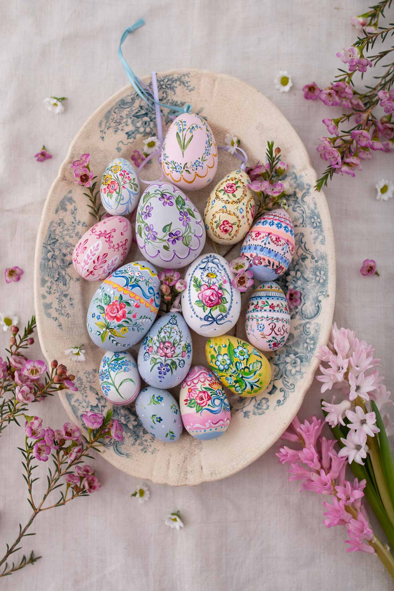 Juniper ~ Hand Painted Hanging Ceramic egg
