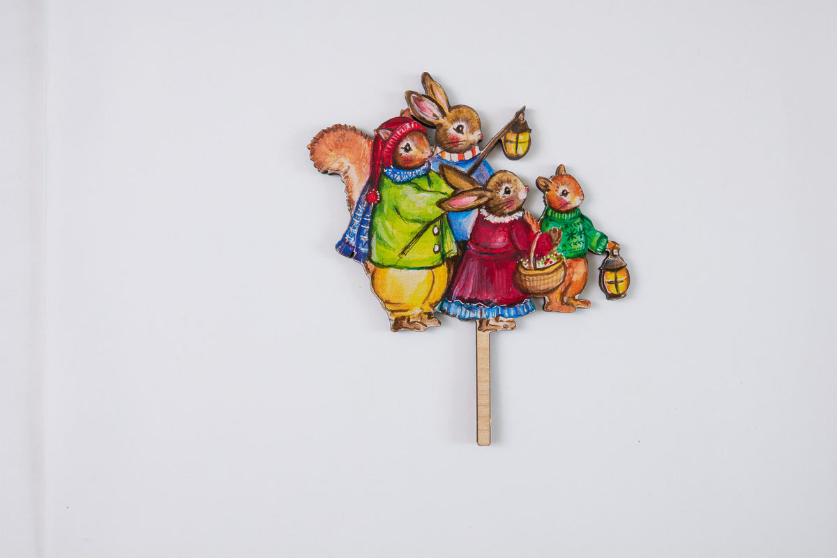 Carol Singers ~ Wooden Cake Topper