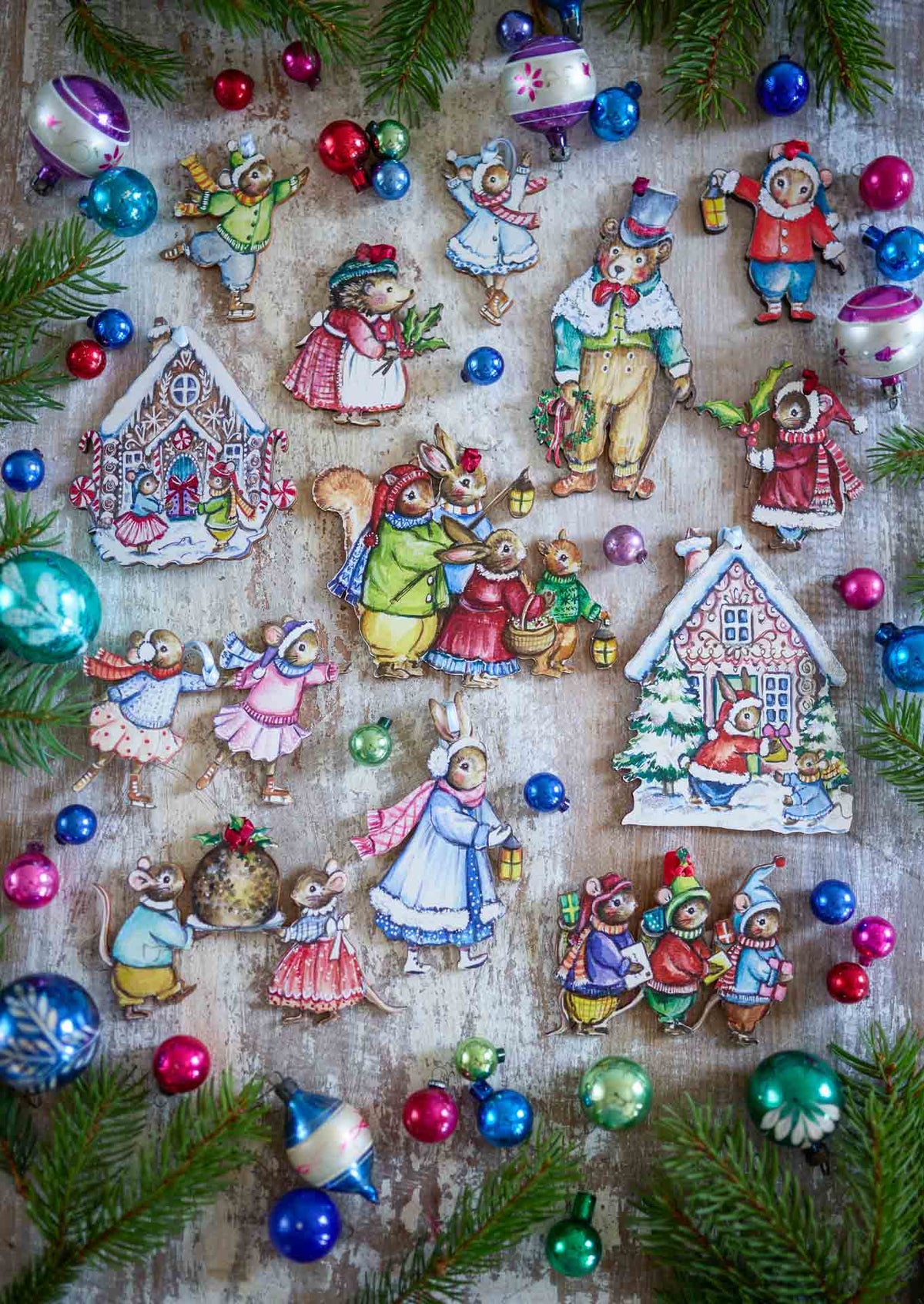 Christmas Bear ~ Fortnum & Mason X Amy Swann ~ Hanging Wooden Decoration
