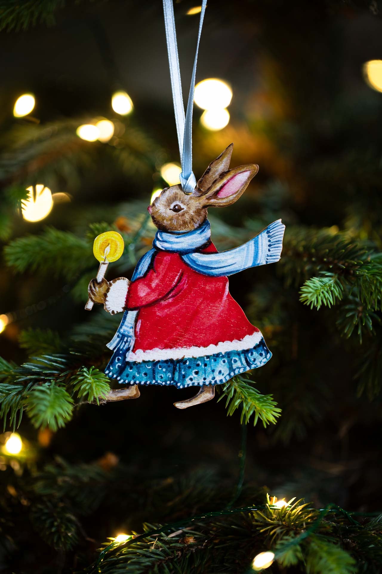 Christmas Girl Bunny with Candle ~Fortnum & Mason X Amy Swann ~ Hanging Christmas Decoration