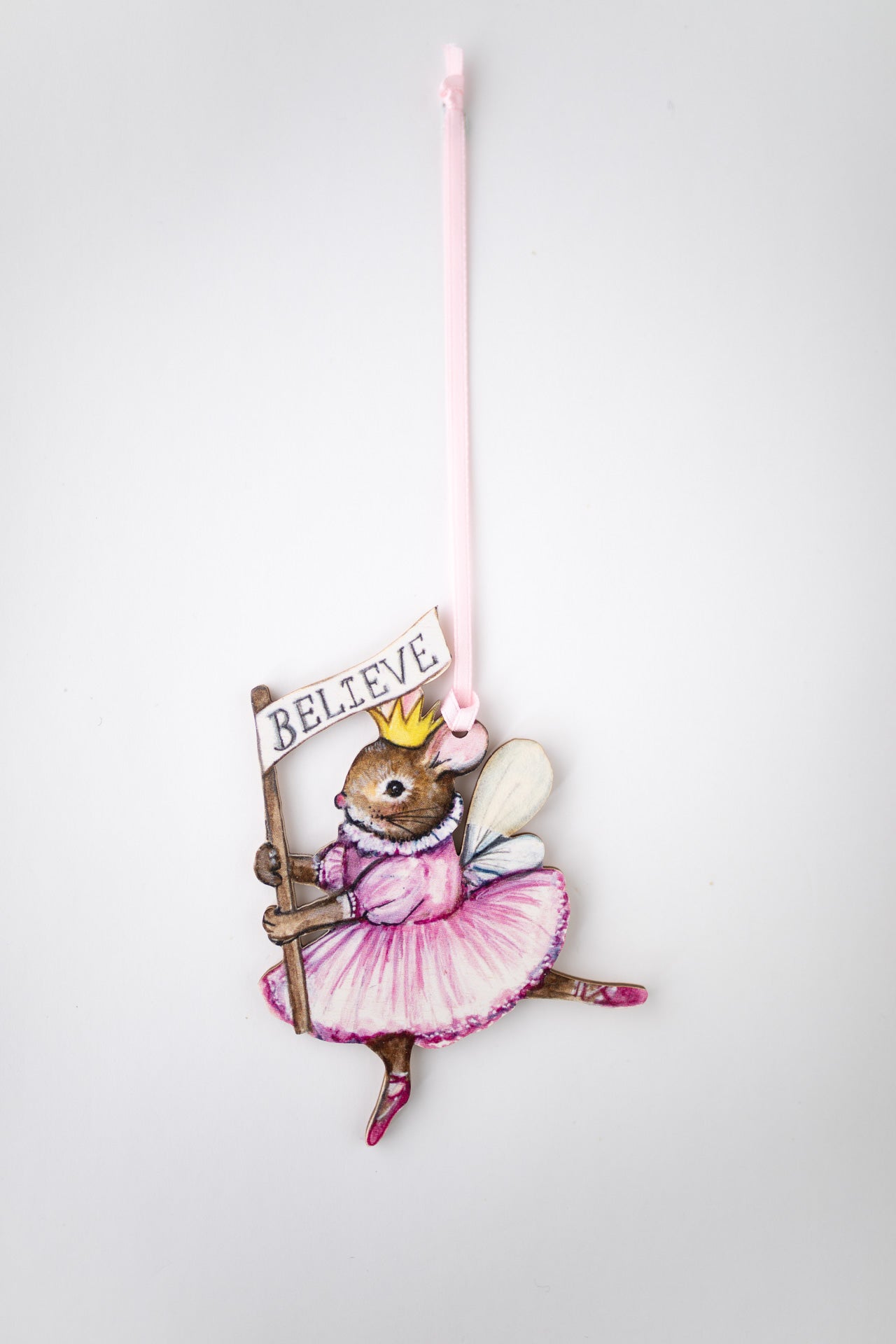 Believe Mouse - Hanging Wooden Decoration