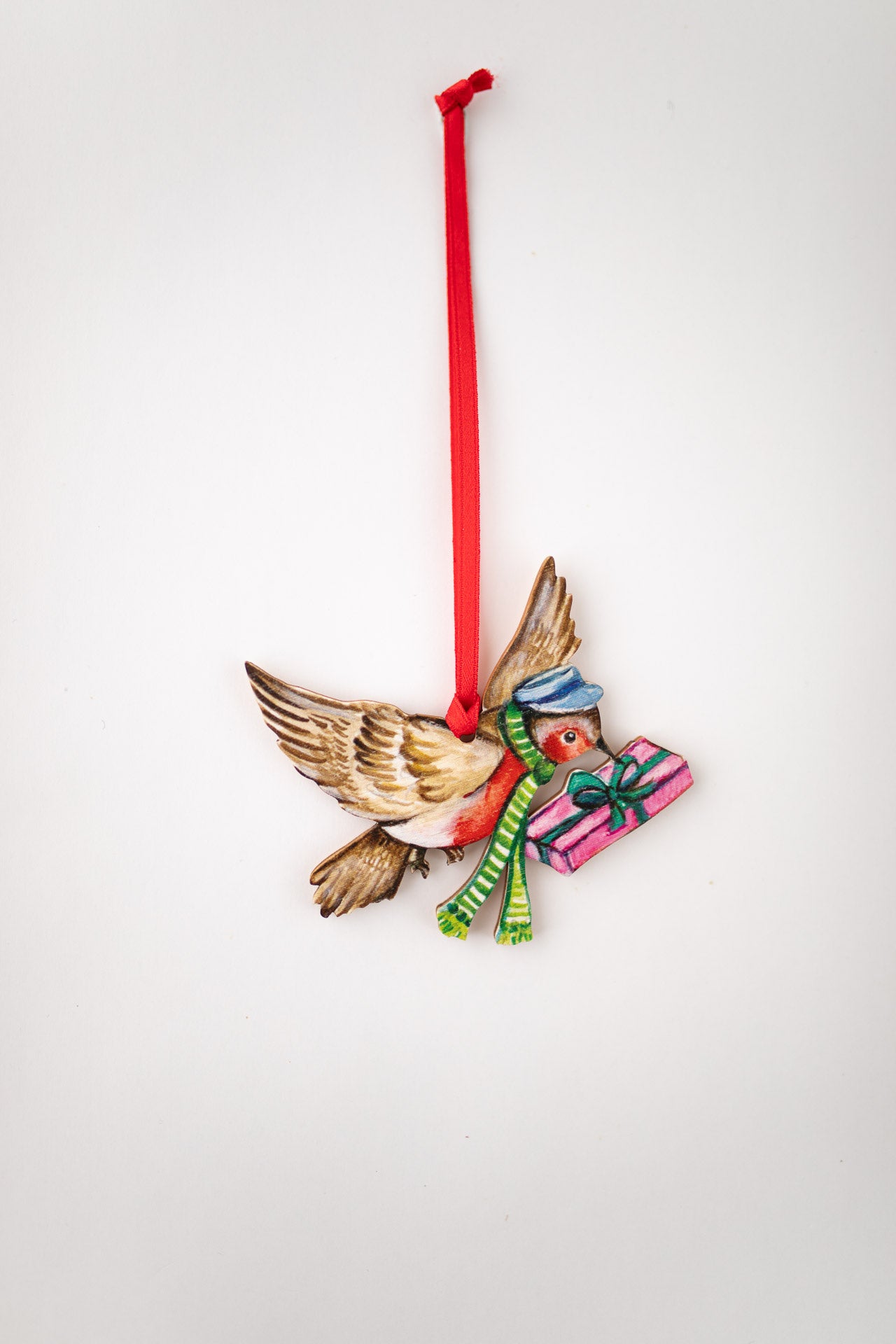 Robin Postman ~ Fortnum & Mason X Amy Swann ~ Hanging Wooden Decoration