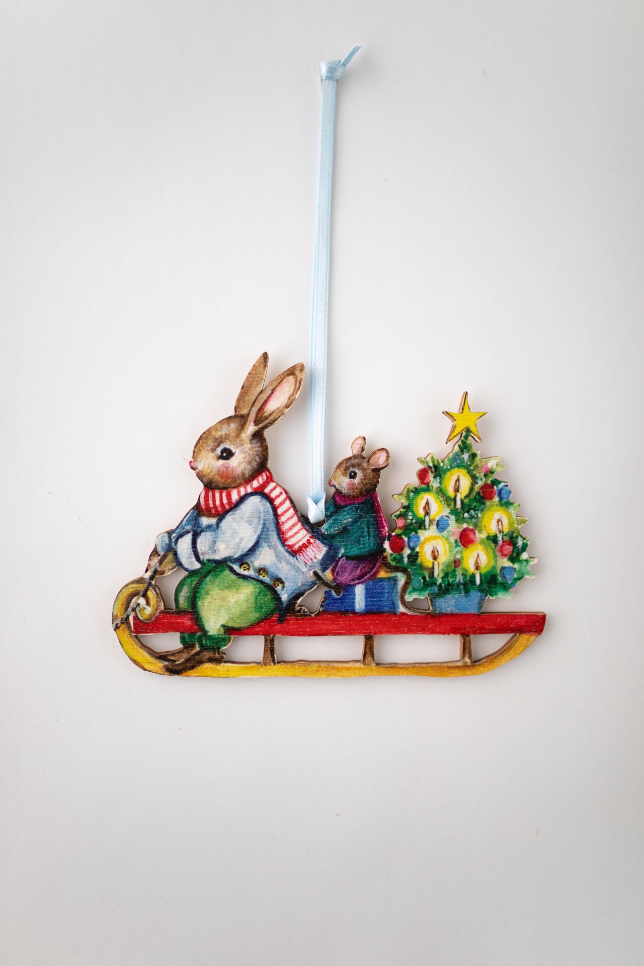 Sledge Ride ~ Fortnum & Mason X Amy Swann ~ Hanging Wooden Decoration