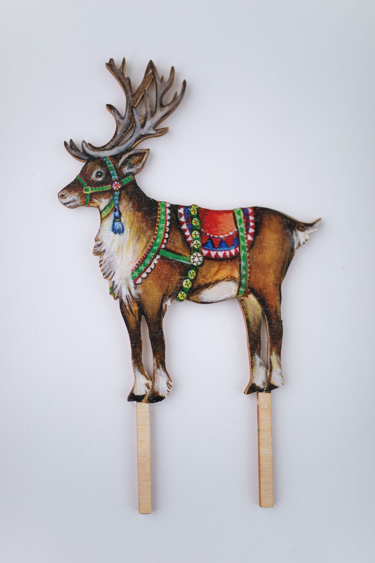 Reindeer & Snowy Trees ~ Fortnum & Mason X Amy Swann ~ Wooden Cake Topper