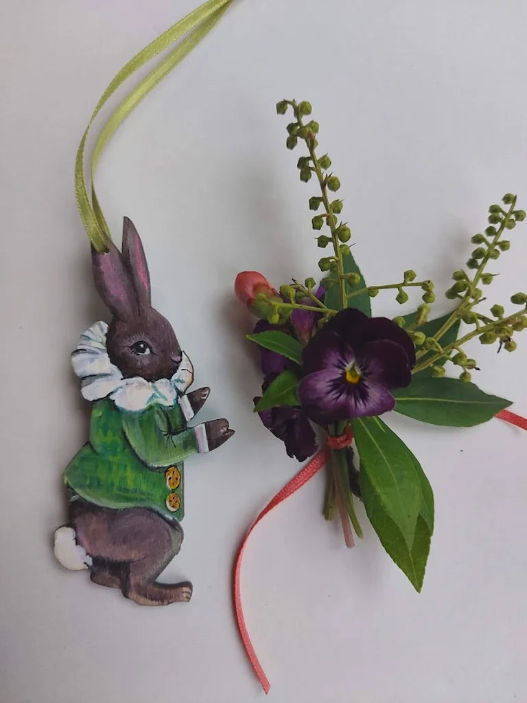 Benjamin Bunny ~ Hanging Wooden Decoration