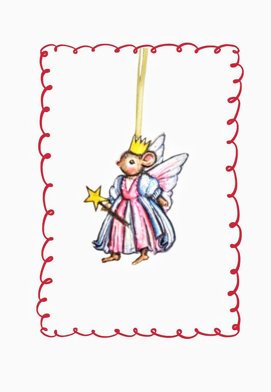 Fairy Mouse ~ Wooden Hanging Decoration