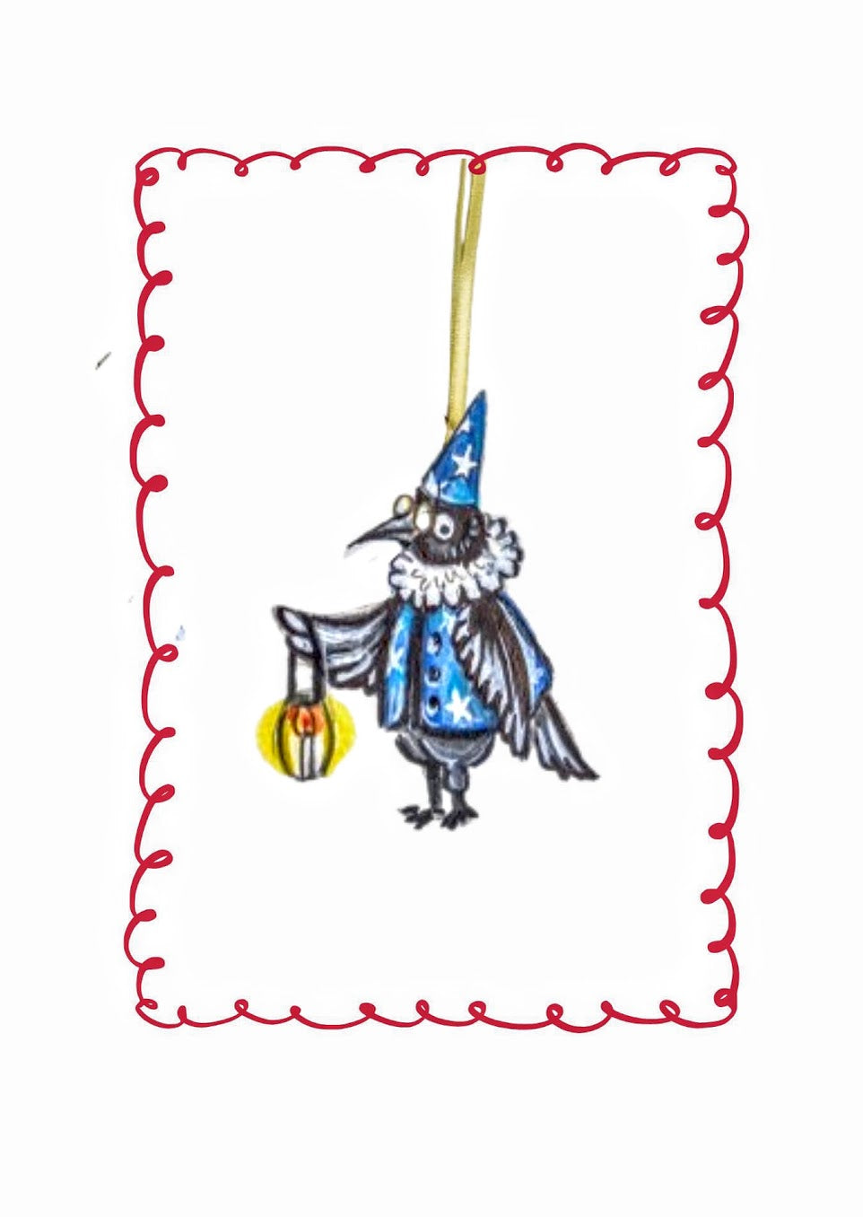 Peter The Magical Crow ~ Hanging Wooden Decoration