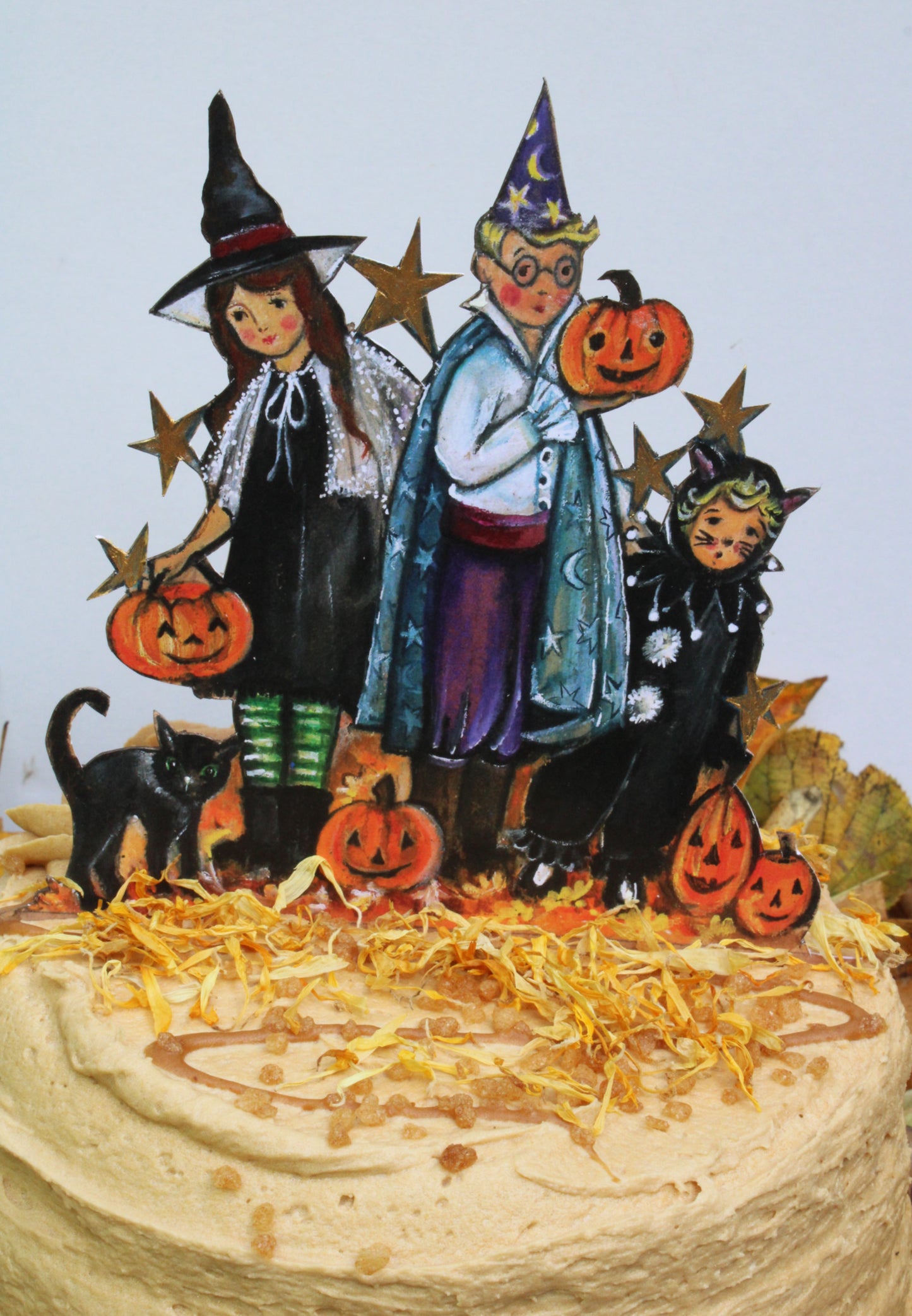 Trick or Treating  - Wooden Halloween Cake topper