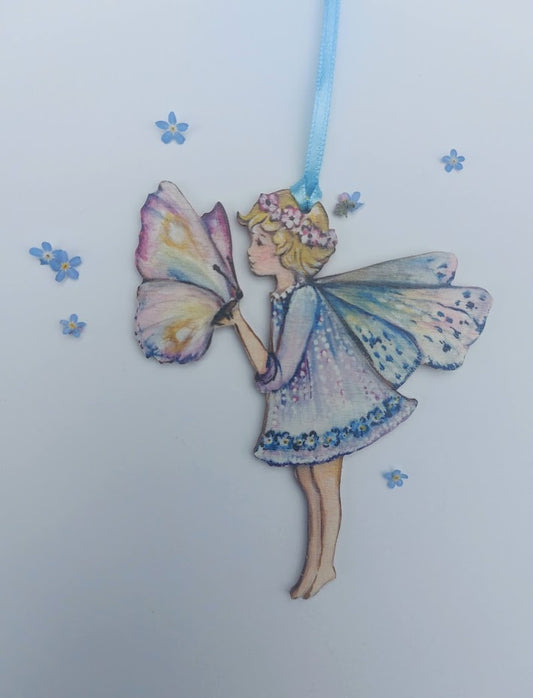 Fairy and Butterfly- Wooden Hanging Decoration