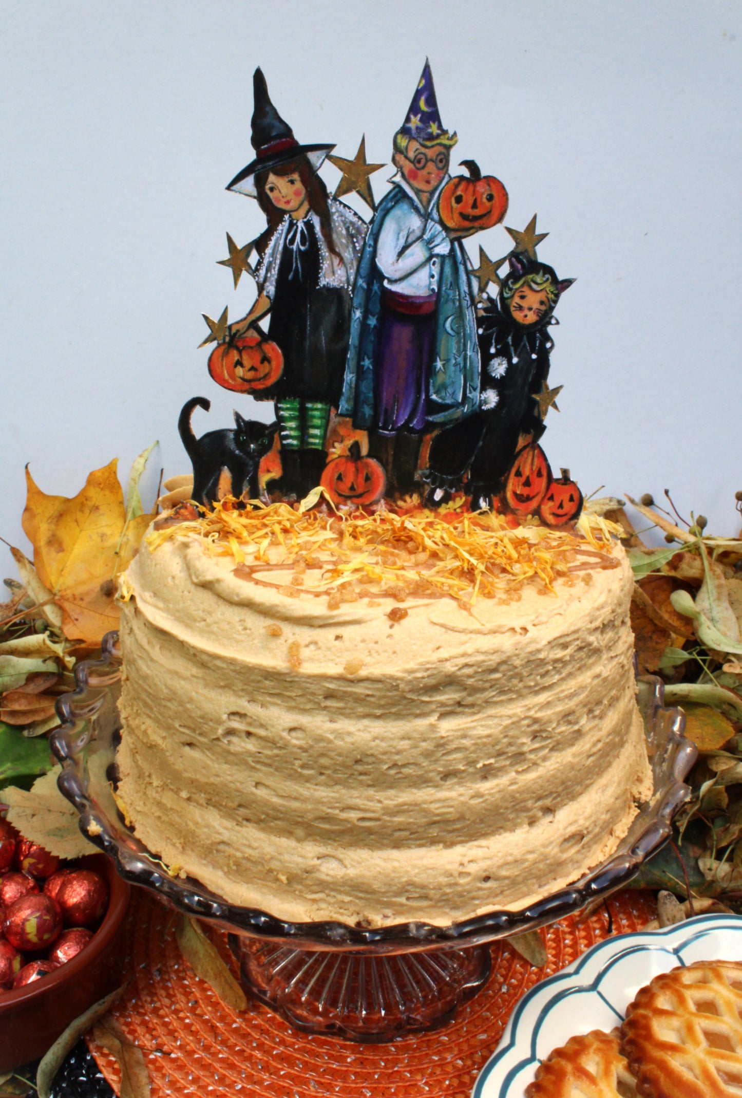 Trick or Treating  - Wooden Halloween Cake topper